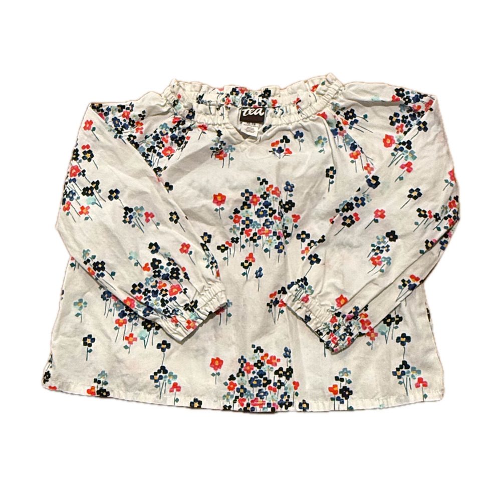 Tea Collection Girls White Floral Blouse size: 12-18 Months